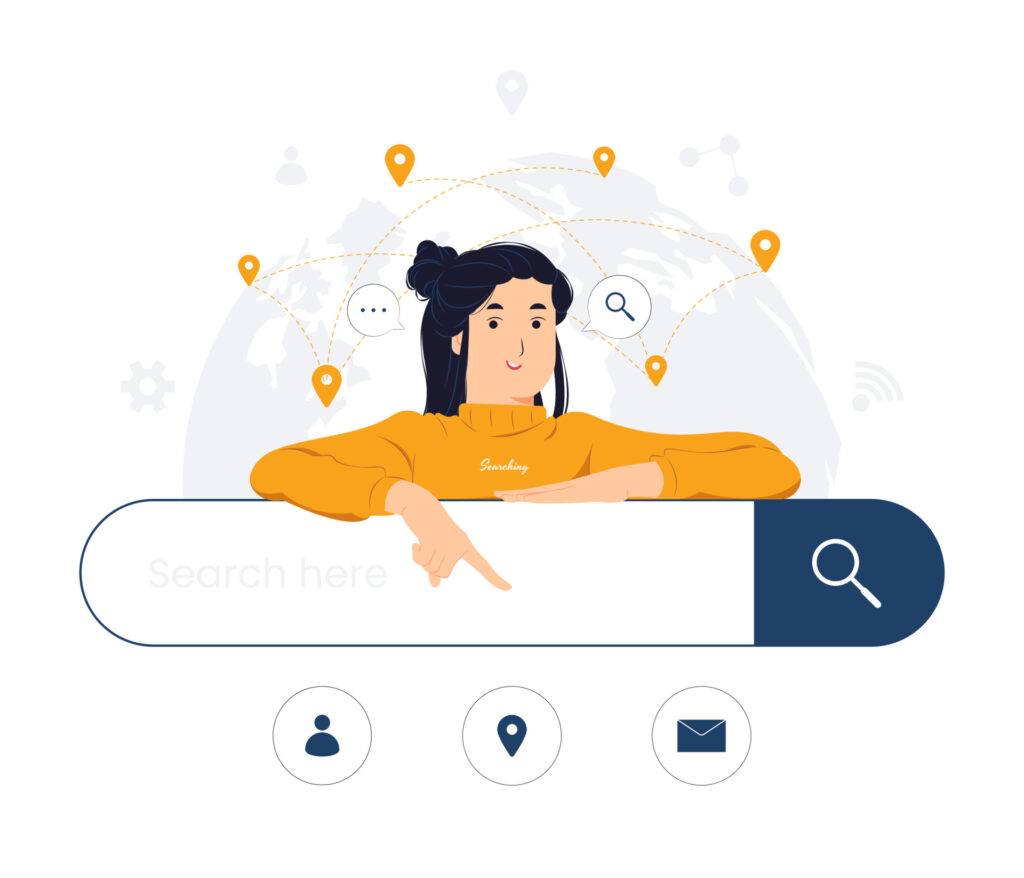 woman-pointing-at-web-browser-online-search-engine-bars-seo-optimization-concept-illustration